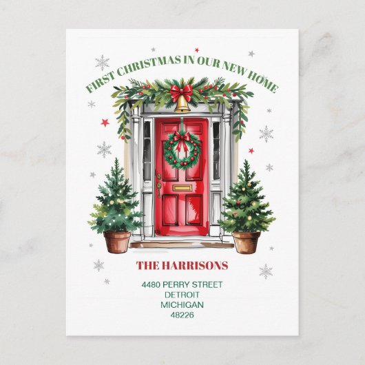 Cartes Pour Fêtes Annuelles First  Christmas New House  (Devant)