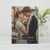 Cartes Pour Fêtes Annuelles First Married Christmas Merrier Together Photo (Debout devant)