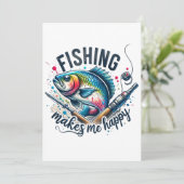 Cartes Pour Fêtes Annuelles Fisher Gift Fishing Me Rend Heureux (Debout devant)