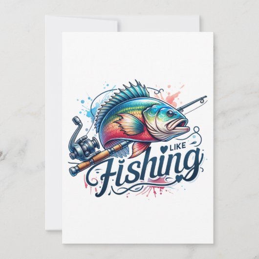 Cartes Pour Fêtes Annuelles Fisher Gift J'aime la pêche (Devant)