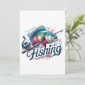 Cartes Pour Fêtes Annuelles Fisher Gift J'aime la pêche (Debout devant)