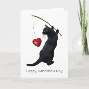 Cartes Pour Fêtes Annuelles Fishing Black Cat