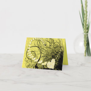 Cartes Pour Fêtes Annuelles Fissures du coeur jaune