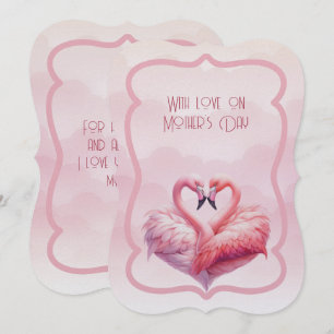 Cartes Pour Fêtes Annuelles Flamant avec amour pour la fête des mères