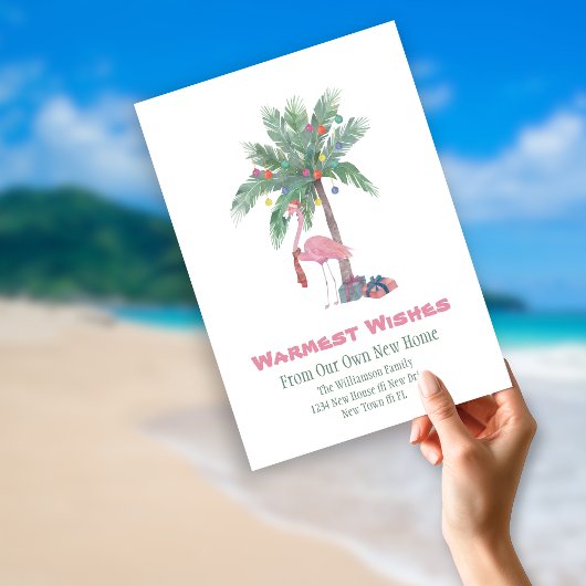 Cartes Pour Fêtes Annuelles Flamant de Noël Nouveau Domicile Vœux les plus cha