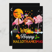 Cartes Pour Fêtes Annuelles Flamant | Flamant Halloween et Joyeux Noël (Devant / Derrière)