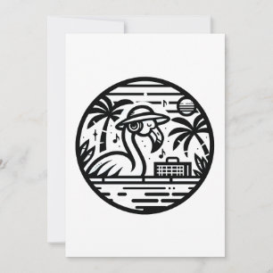 Cartes Pour Fêtes Annuelles Flamant rose à l'écoute de la musique - Vibes trop