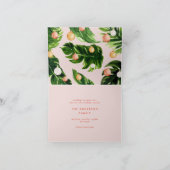 Cartes Pour Fêtes Annuelles Flamant rose botanique de palme moderne de Noël tr (Intérieur)