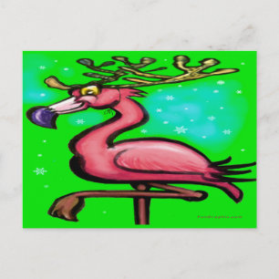Cartes Pour Fêtes Annuelles Flamant rose Christmas Reindeer