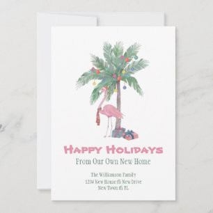 Cartes Pour Fêtes Annuelles Flamant rose de Noël Nouveau Accueil Joyeux Fêtes