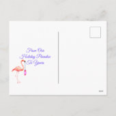 Cartes Pour Fêtes Annuelles Flamant rose des voeux les plus chaleureux Plage t (Dos)
