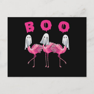 Cartes Pour Fêtes Annuelles Flamant rose Fantôme Flamant Rose Boo Costume Ha