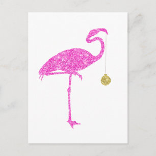 Cartes Pour Fêtes Annuelles Flamant rose Faux Parties scintillant roses Flaman