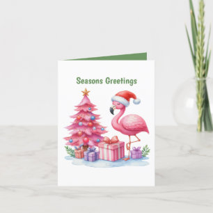 Cartes Pour Fêtes Annuelles flamant rose Joyeuses Fêtes personnalisable