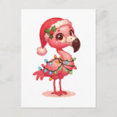 Cartes Pour Fêtes Annuelles Flamant rose Joyeux Noël Animaux d'hiver Flamants (Devant)