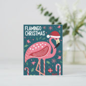 CARTES POUR FÊTES ANNUELLES FLAMANT ROSE NOËL (Debout devant)