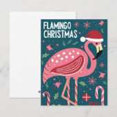 CARTES POUR FÊTES ANNUELLES FLAMANT ROSE NOËL (Devant / Derrière)