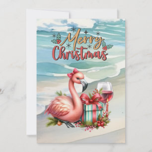 Cartes Pour Fêtes Annuelles FLAMANT ROSE Noël Thème