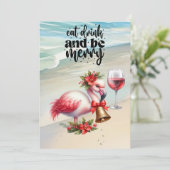 Cartes Pour Fêtes Annuelles FLAMANT ROSE Noël Thème (Debout devant)