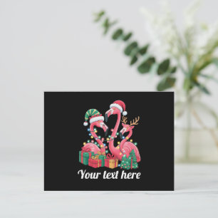 Cartes Pour Fêtes Annuelles Flamant rose Palm de Noël Lumières de Noël personn