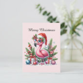Cartes Pour Fêtes Annuelles flamant rose personnalisable Joyeux Noël (Debout devant)