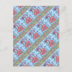 Cartes Pour Fêtes Annuelles Flamant rose ROSE CUPIDE ET COEURS DE VOL VALENTIN