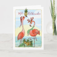 Flamant rose rose de Noël de Mele Kalikimaka