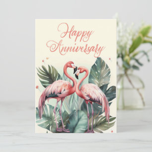 Cartes Pour Fêtes Annuelles Flamant rose rose Joyeux anniversaire