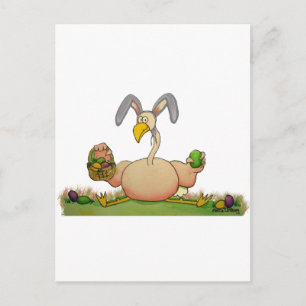 Cartes Pour Fêtes Annuelles Flamant rose Rose Oiseau Whimsical Comme Lapin De 