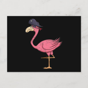 Cartes Pour Fêtes Annuelles Flamant rose rose Pirate Avec Eyepatch Halloween
