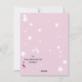 Cartes Pour Fêtes Annuelles Flamant rose Tropical Noël étincelant Père Noël (Dos)