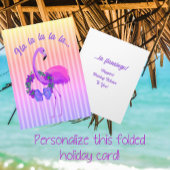 Cartes Pour Fêtes Annuelles Flamant rose violet tropical Noël personnalisé
