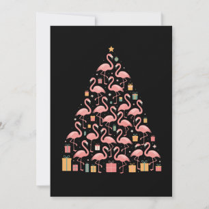 Cartes Pour Fêtes Annuelles Flamants roses arbre de Noël fête festive Noël