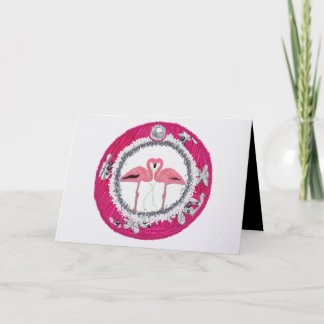 Cartes Pour Fêtes Annuelles Flamants roses de Noël Glamour