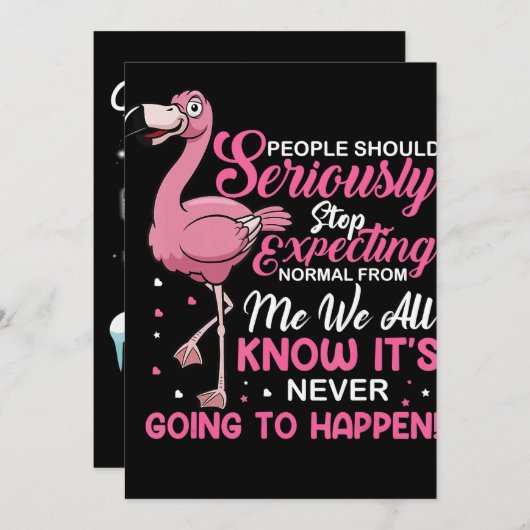 Cartes Pour Fêtes Annuelles Flamants roses | Les Gens Devraient Cesser D'Attei (Devant / Derrière)
