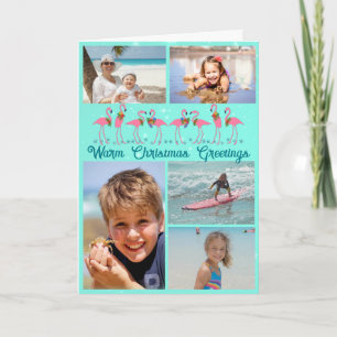 Cartes Pour Fêtes Annuelles Flamants roses Photo Collage Plié Noël