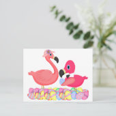 Cartes Pour Fêtes Annuelles Flamants roses roses de Pâques (Debout devant)