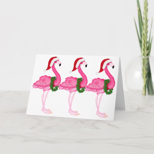 Cartes Pour Fêtes Annuelles Flamingo Christmas Card - SRF (Devant)