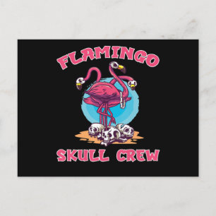 Cartes Pour Fêtes Annuelles Flamingo   Costume d'Halloween Flamingo Skull Crew