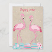 Cartes Pour Fêtes Annuelles Flamingo de Pâques et oeufs peints (Devant)