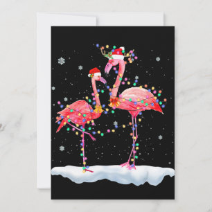 Cartes Pour Fêtes Annuelles Flamingo   Flamingo Arbre de Noël Chapeau de Père 