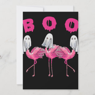 Cartes Pour Fêtes Annuelles Flamingo   Flamingo Fantôme Boo Costume d'Hallowee