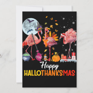 Cartes Pour Fêtes Annuelles Flamingo   Flamingo Halloween et Joyeux Noël