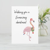 Cartes Pour Fêtes Annuelles flamingo pun joyeux Noël (Debout devant)