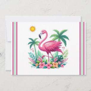 Cartes Pour Fêtes Annuelles Flamingo rose tropicale/Floride
