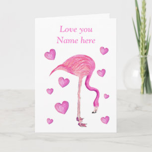 Cartes Pour Fêtes Annuelles Flamingo Valentine