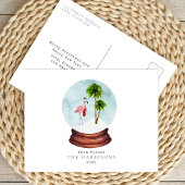 Cartes Pour Fêtes Annuelles Flamingo Vœux Chaleureux Boule à Neige Noël Fêtes