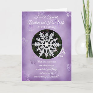 Cartes Pour Fêtes Annuelles Flamme de neige Épouse Frère Femme Noël