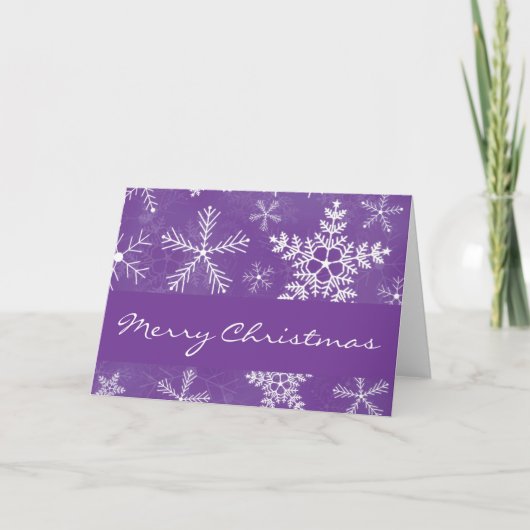 Cartes Pour Fêtes Annuelles Flamme de neige violet et blanc Motif Noël Noël No (Devant)
