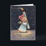 Cartes Pour Fêtes Annuelles Flamme minuscule - Joli Noël Angel Mouse Art<br><div class="desc">C'est Noël et cette petite souris ange porte une bougie pour éclairer son chemin dans l'obscurité. Art par Carmen Medlin.</div>
